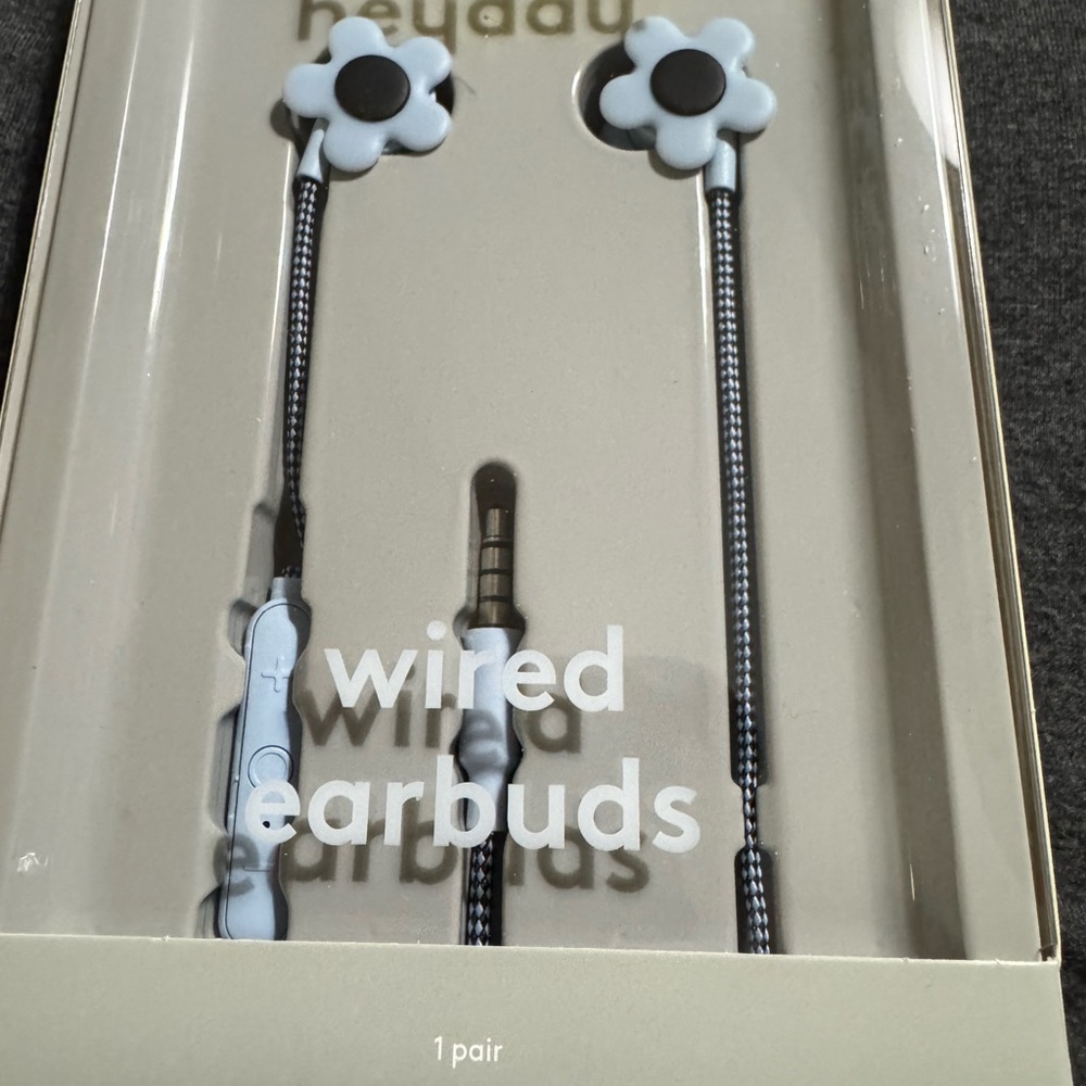 Heyday Floral Wired Earbuds - Blue and Black. 3/$15